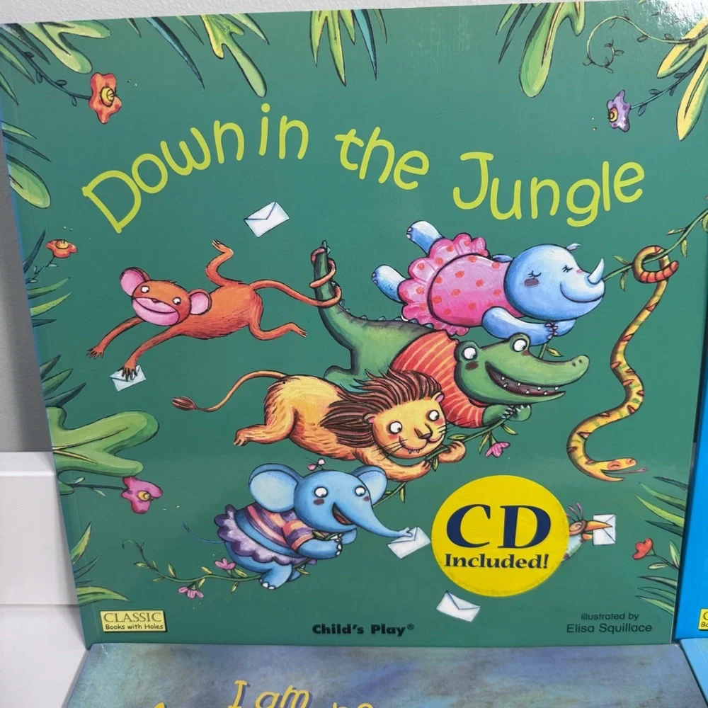 Four Brand New Kids Baby Books Set with CDs Colorful Pages‎ Interactive Softback